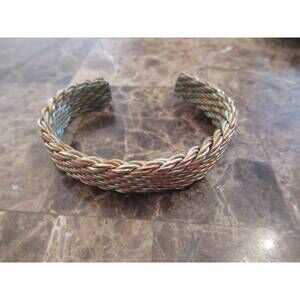 NEW SERGIO LUB women's lifes tapestry mixed meta bracelet in tri_metal